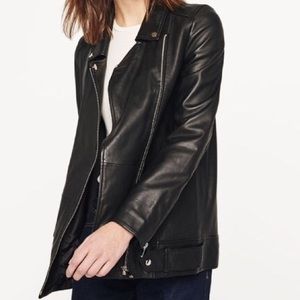 Zara long leather jacket